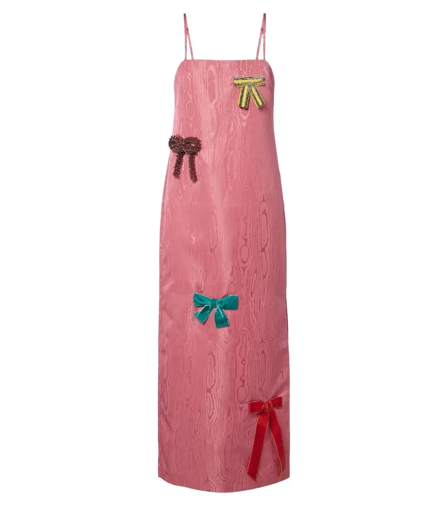 Alémais Valentina bow-detail moiré midi dress