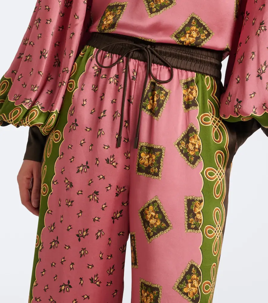 ALÉMAIS Alémais Lacey printed silk twill palazzo pants | Thumbnail 4