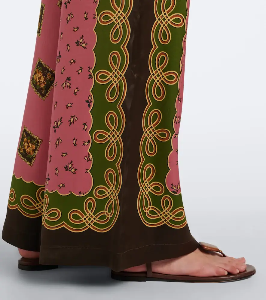ALÉMAIS Alémais Lacey printed silk twill palazzo pants | Thumbnail 6