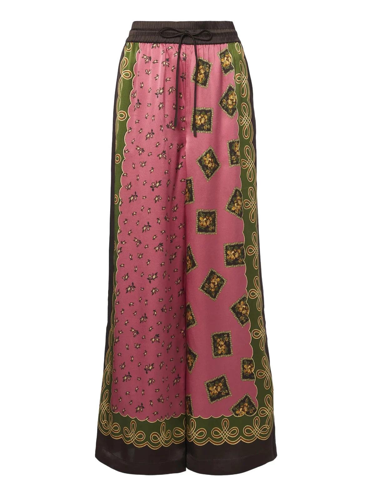 ALÉMAIS Alémais Lacey printed silk twill palazzo pants