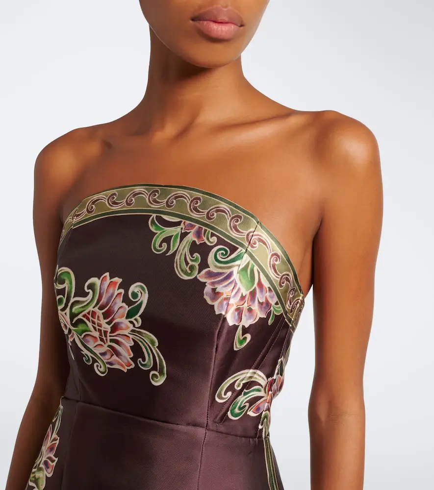 ALÉMAIS Alémais Josie floral strapless bustier dress | Thumbnail 2