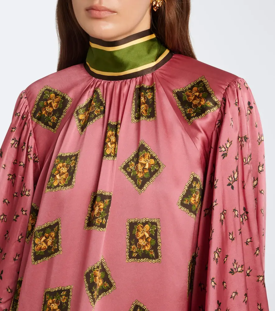 ALÉMAIS Alémais Lacey floral tie-neck silk satin blouse | Thumbnail 4 ALÉMAIS Alémais Lacey floral tie-neck silk satin blouse | Thumbnail 4