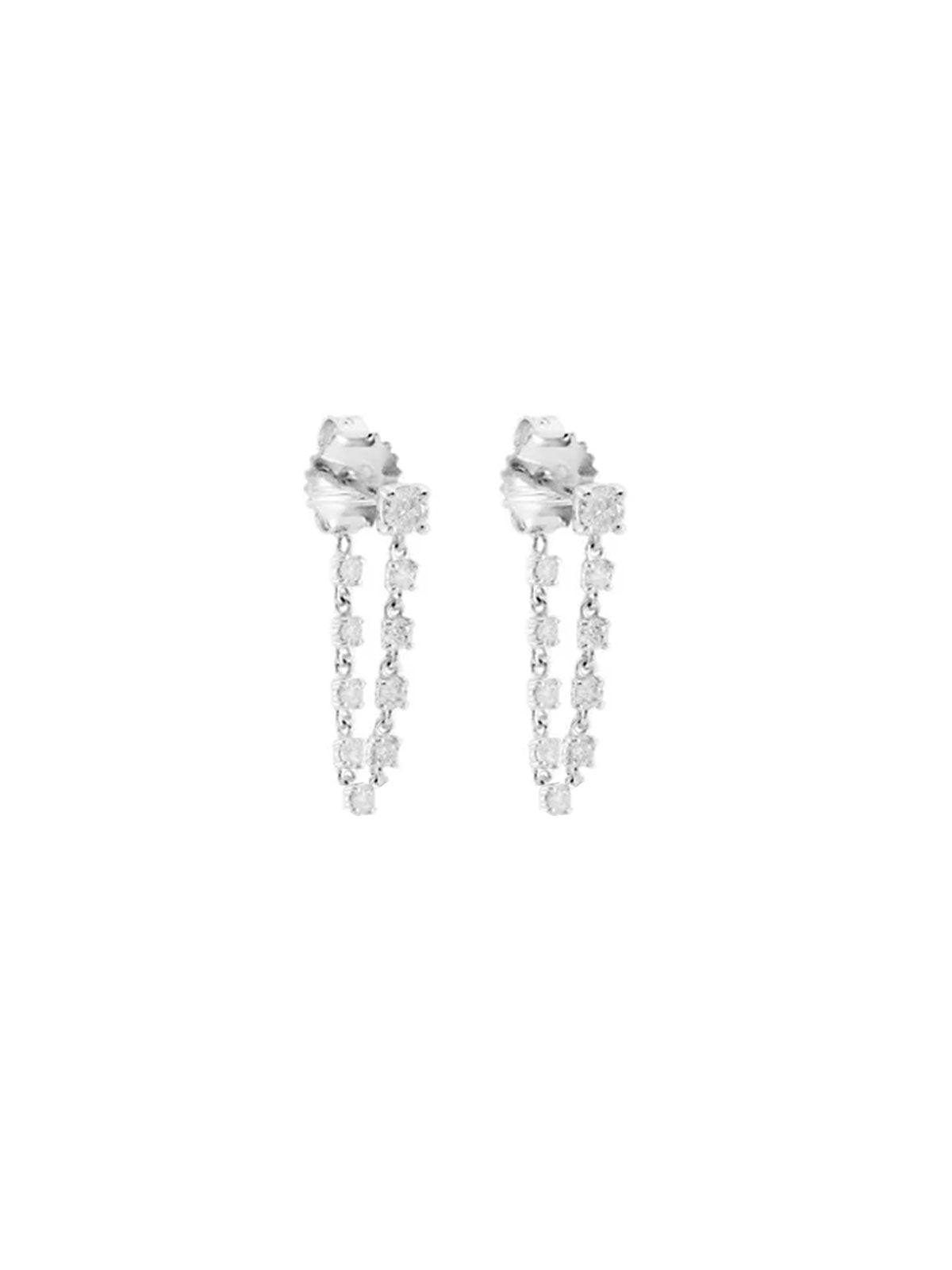 Wish Fine Jewelry 0.48ct Diamond 14K Gold Draped Chain Earrings