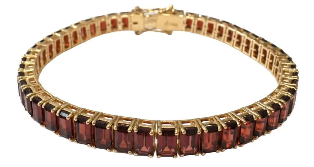 Wish Fine Jewelry 20.76ct Garnet 18K Gold Tennis Bracelet