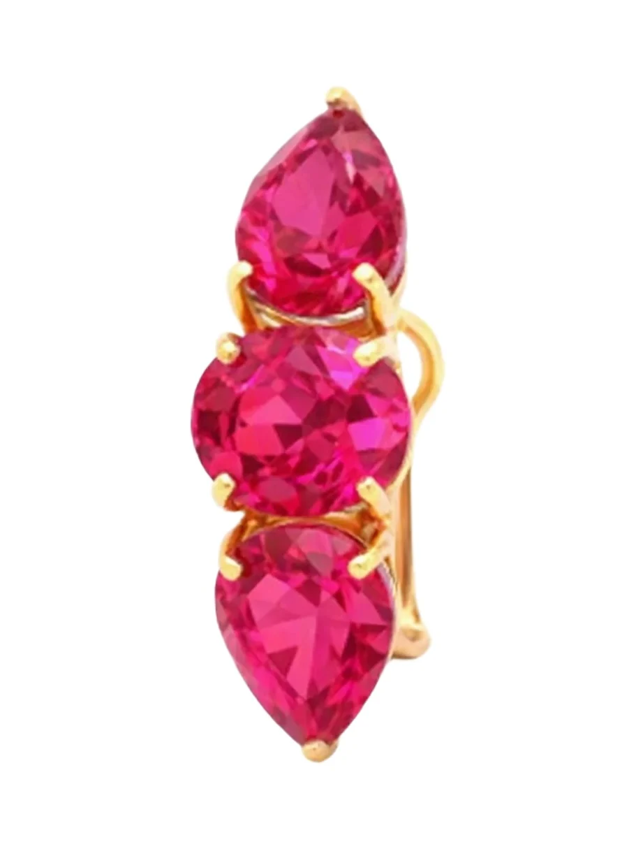 Wish Fine Jewelry Rubel 18K Gold Three Stones Ear Cuff