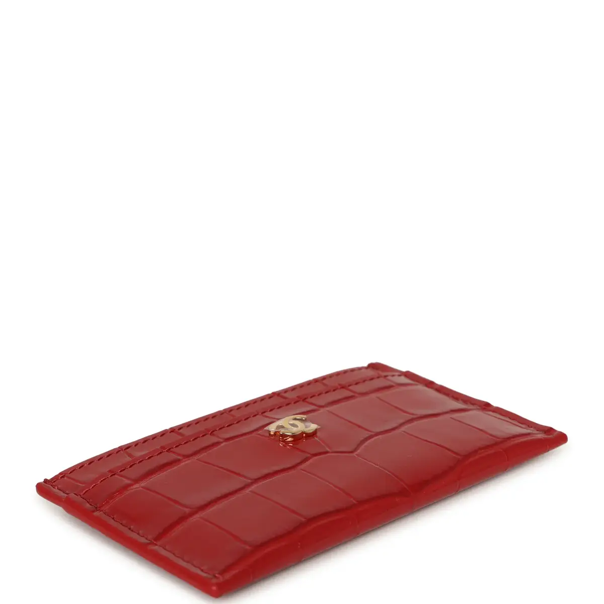 Chanel Chanel CC Card Holder Wallet Dark Red Croc Embossed Calfskin Gold Hardware | Thumbnail 3 Chanel Chanel CC Card Holder Wallet Dark Red Croc Embossed Calfskin Gold Hardware | Thumbnail 3