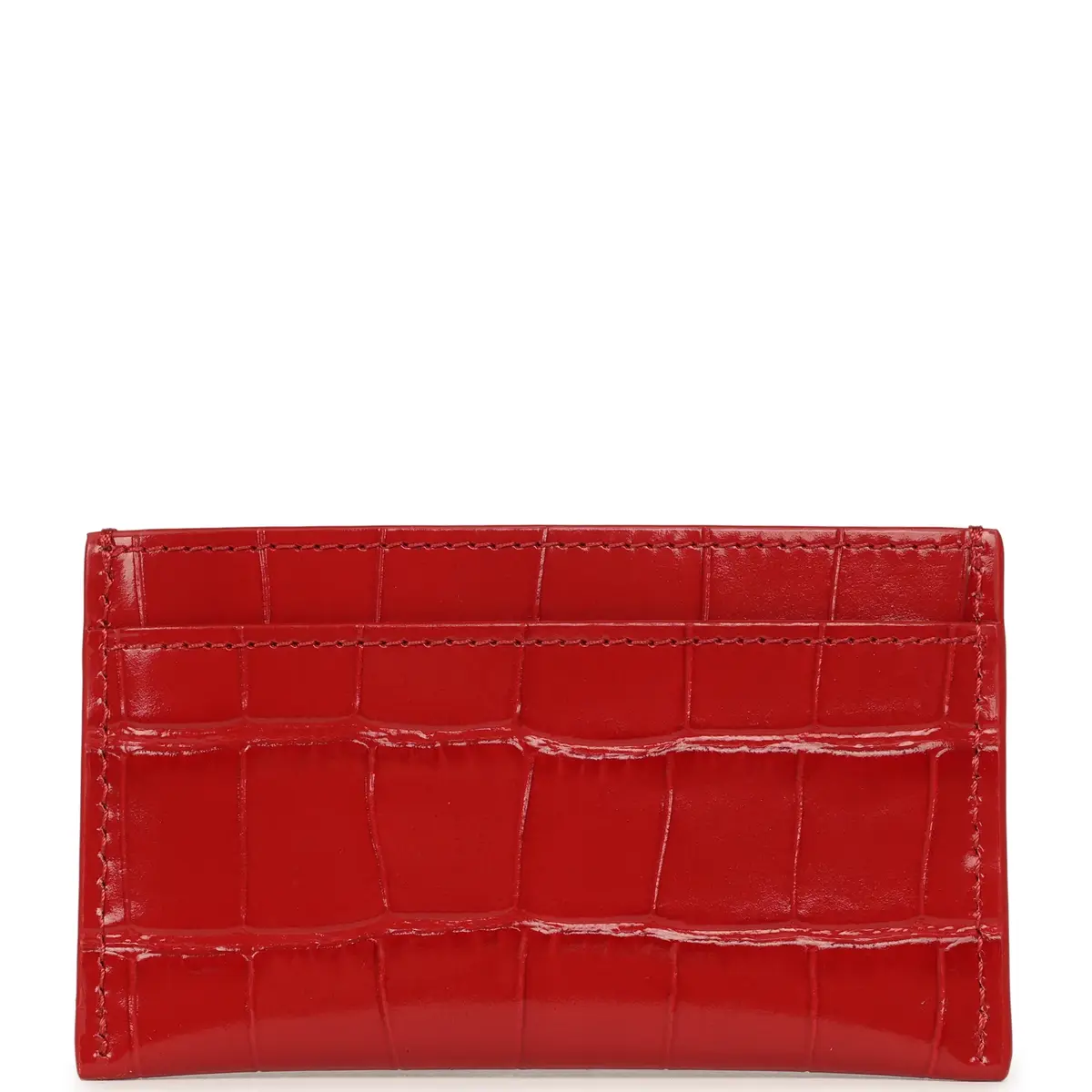 Chanel Chanel CC Card Holder Wallet Dark Red Croc Embossed Calfskin Gold Hardware | Thumbnail 4 Chanel Chanel CC Card Holder Wallet Dark Red Croc Embossed Calfskin Gold Hardware | Thumbnail 4