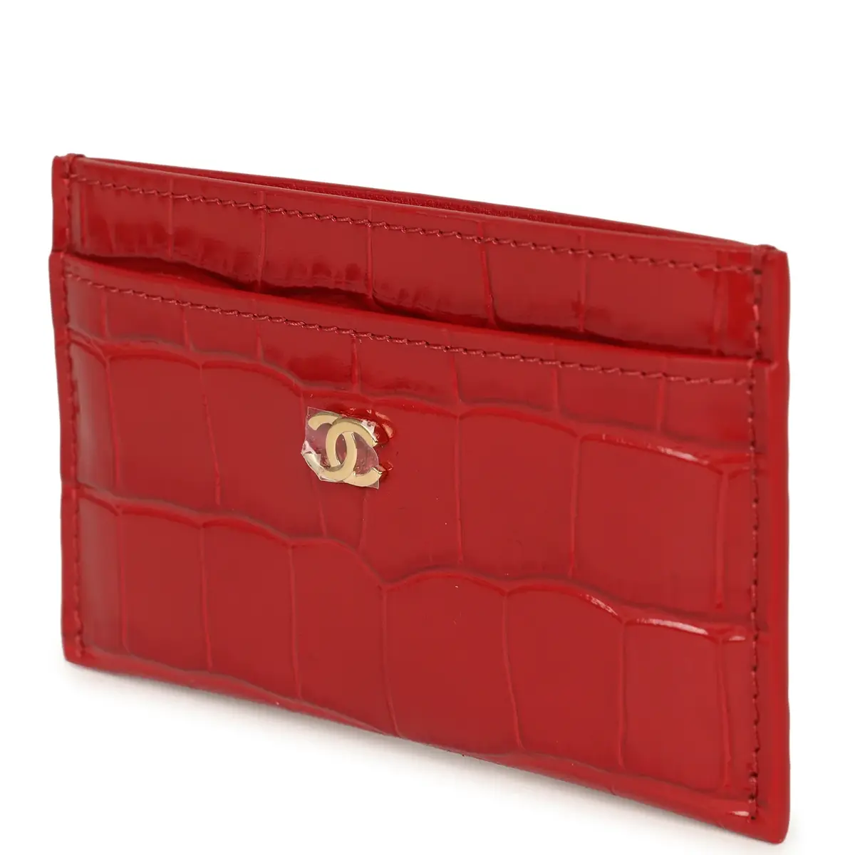 Chanel Chanel CC Card Holder Wallet Dark Red Croc Embossed Calfskin Gold Hardware | Thumbnail 6 Chanel Chanel CC Card Holder Wallet Dark Red Croc Embossed Calfskin Gold Hardware | Thumbnail 6