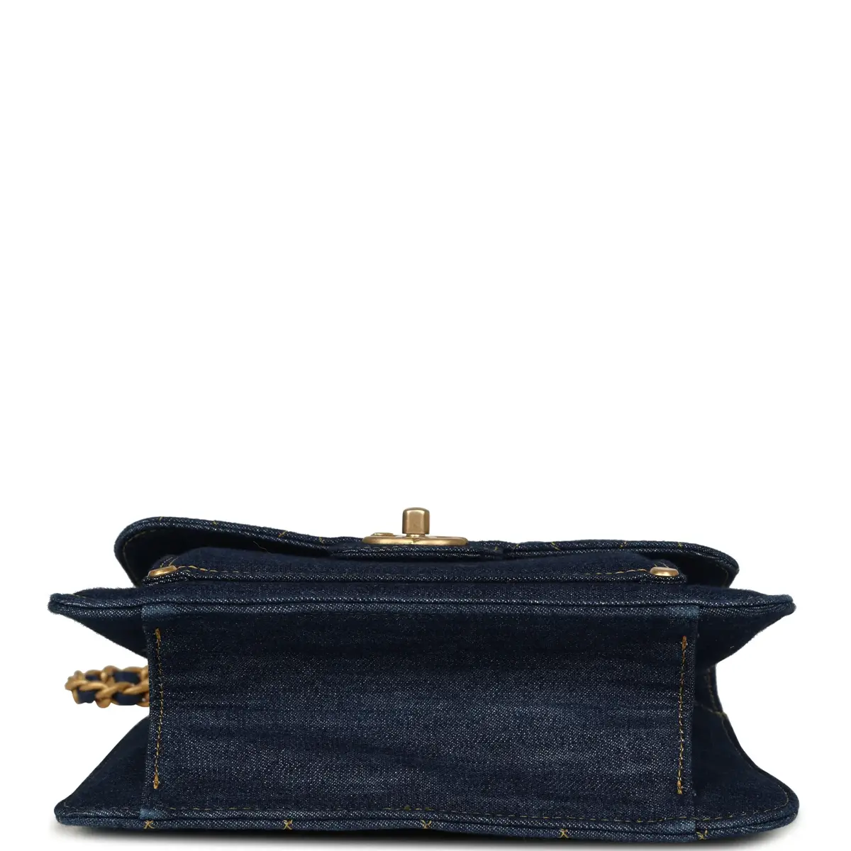 Chanel Chanel Double You Flap Bag Blue Denim Antique Gold Hardware | Thumbnail 6