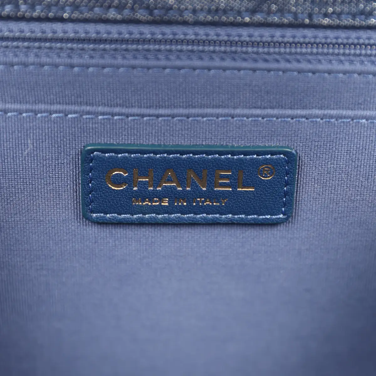 Chanel Chanel Double You Flap Bag Blue Denim Antique Gold Hardware | Thumbnail 9