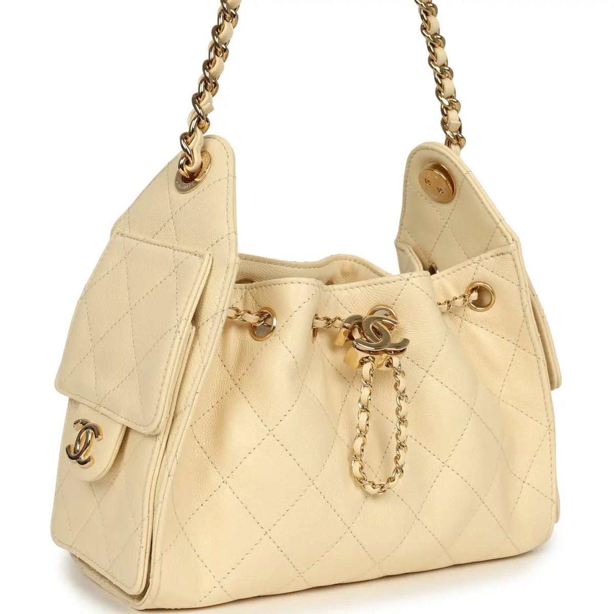 Chanel Chanel Mini 25 Hobo Bag Ecru Caviar Gold Hardware | Thumbnail 2 Chanel Chanel Mini 25 Hobo Bag Ecru Caviar Gold Hardware | Thumbnail 2