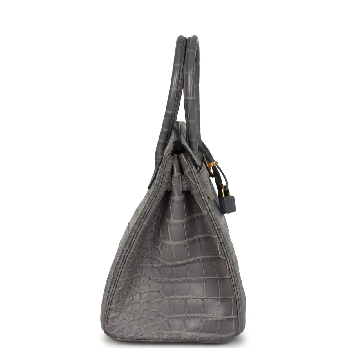 HERMÈS Hermes Birkin 30 Gris Paris Matte Alligator Gold Hardware | Thumbnail 3