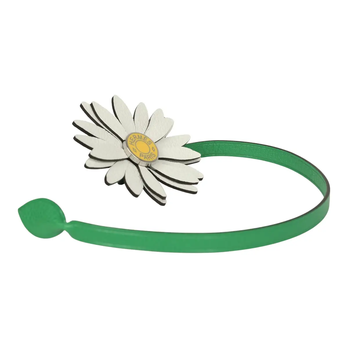 HERMÈS Hermes Marguerite Charm New White Evercolor, Bambou Chevre Chamkila, Jaune De Naples Enamel Palladium Hardware | Thumbnail 3 HERMÈS Hermes Marguerite Charm New White Evercolor, Bambou Chevre Chamkila, Jaune De Naples Enamel Palladium Hardware | Thumbnail 3