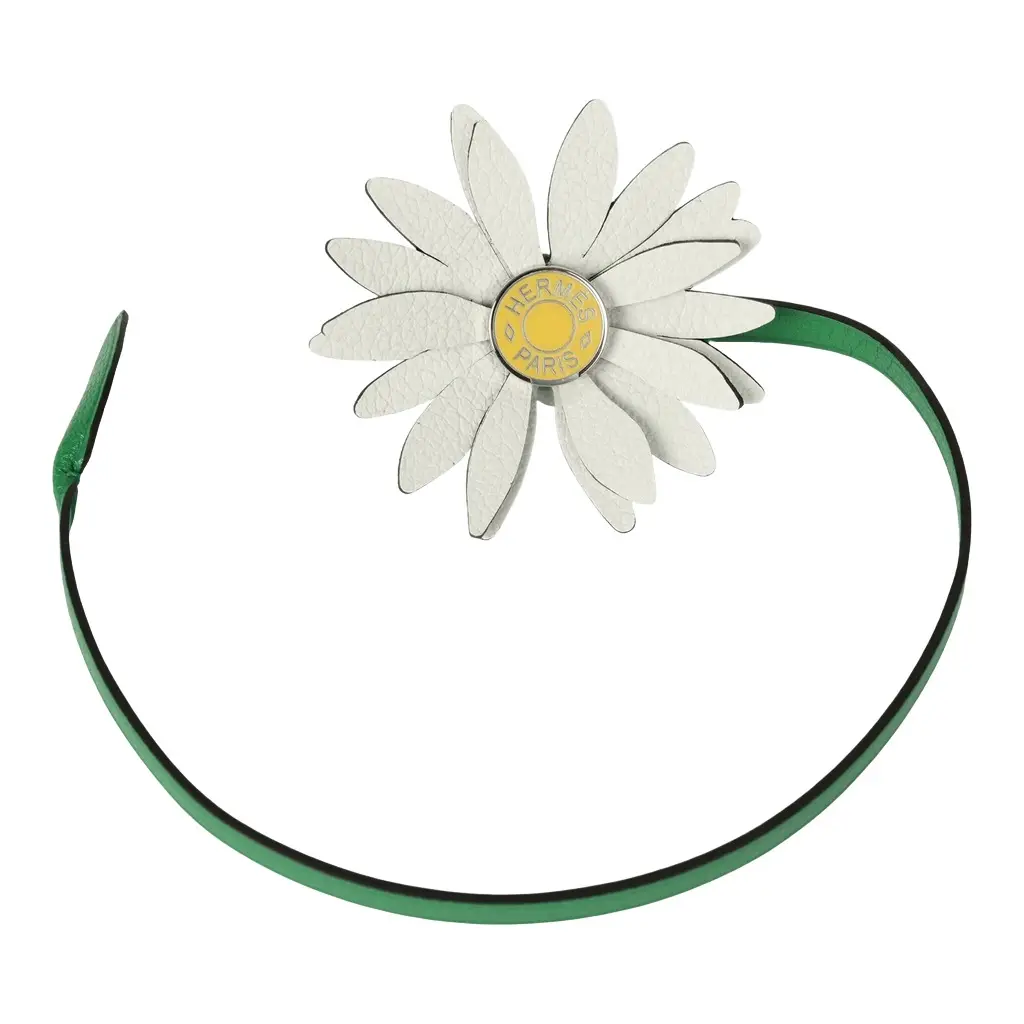 Hermes Marguerite Charm New White Evercolor, Bambou Chevre Chamkila, Jaune De Naples Enamel Palladium Hardware Hermes Marguerite Charm New White Evercolor, Bambou Chevre Chamkila, Jaune De Naples Enamel Palladium Hardware