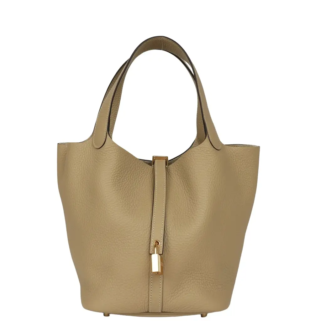Hermes Picotin Lock 22 Trench Clemence Gold Hardware Hermes Picotin Lock 22 Trench Clemence Gold Hardware