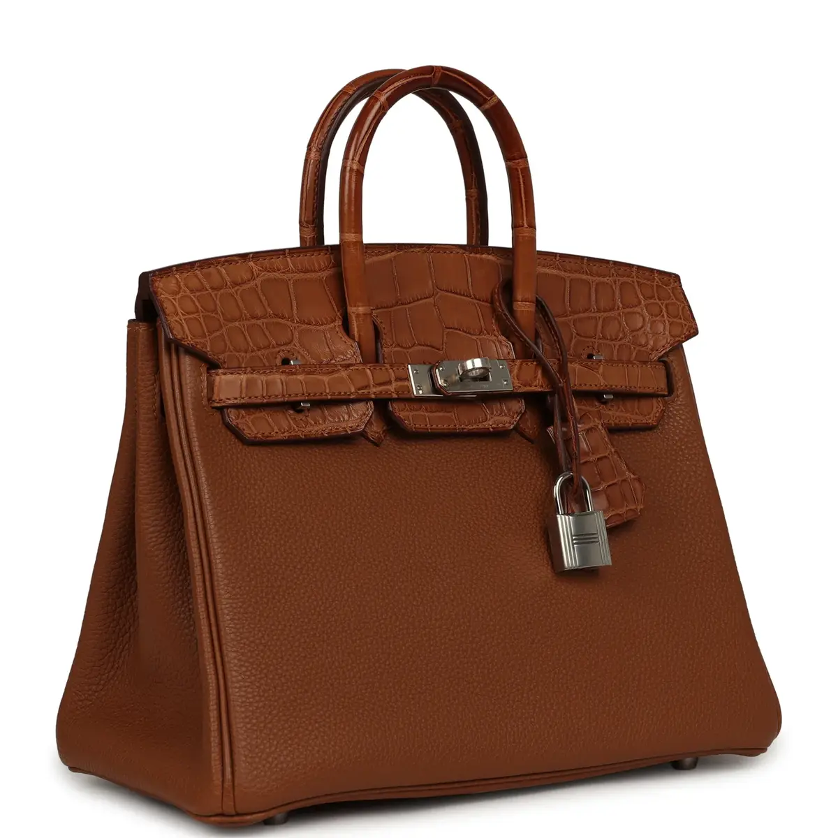 HERMÈS Pre-owned Hermes Birkin 25 Gold Togo, Matte Alligator Touch Palladium Hardware | Thumbnail 2