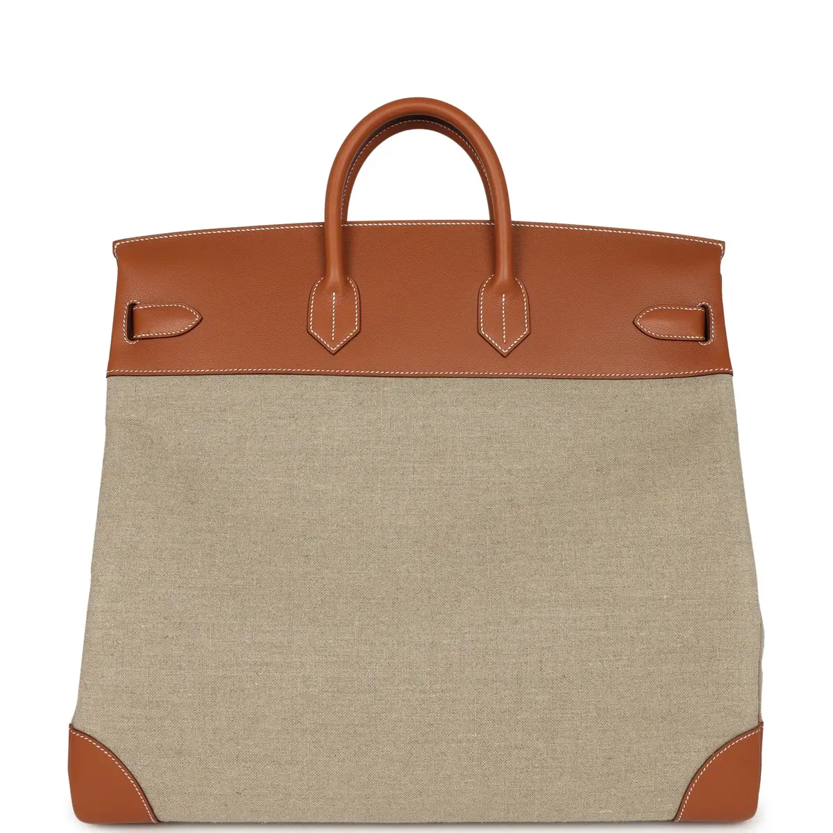 HERMÈS Pre-owned Hermes Birkin HAC 50 Gold Evercolor, Toile De Camp Palladium Hardware | Thumbnail 4