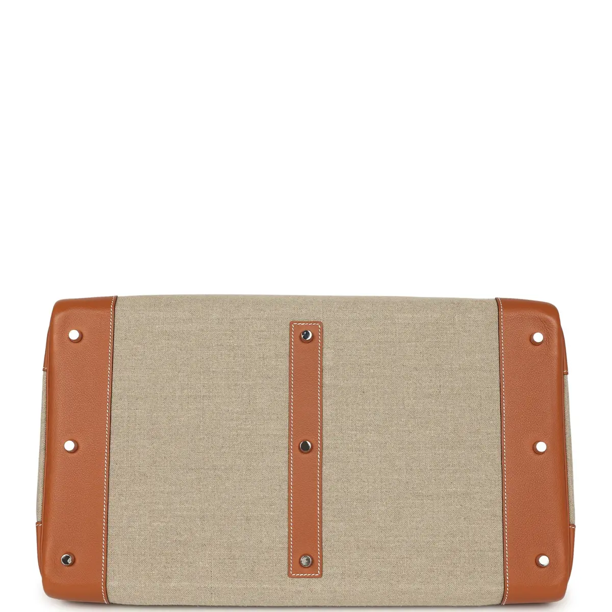HERMÈS Pre-owned Hermes Birkin HAC 50 Gold Evercolor, Toile De Camp Palladium Hardware | Thumbnail 6