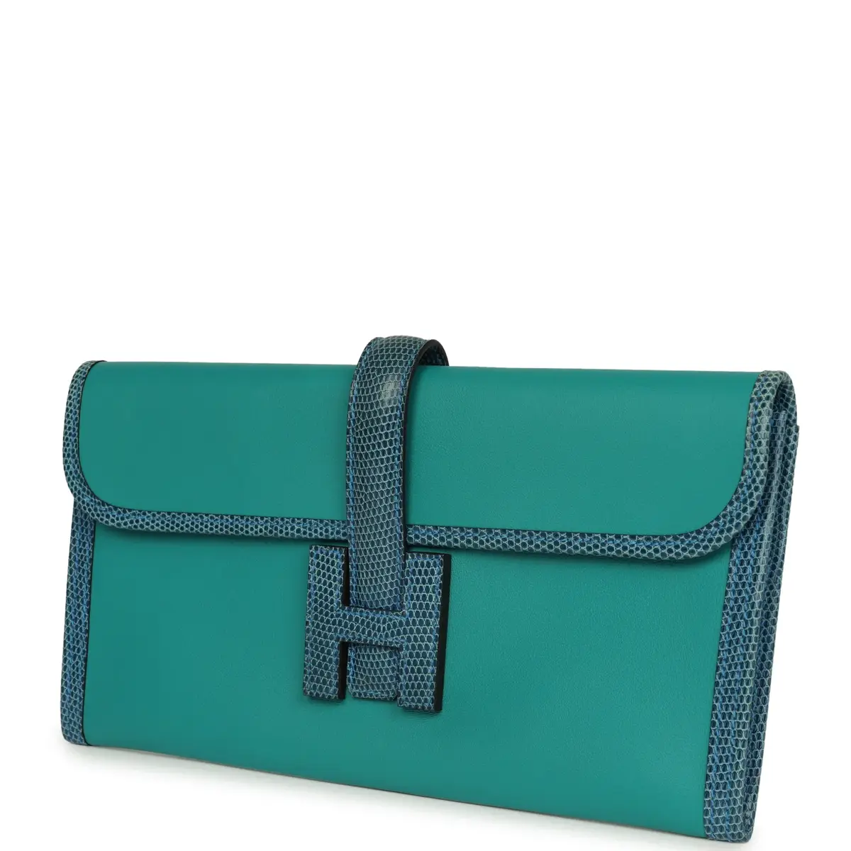 HERMÈS Pre-owned Hermes Jige Elan 29 Bleu Paon Swift, Mykonos Varanus Niloticus Lizard Touch | Thumbnail 5 HERMÈS Pre-owned Hermes Jige Elan 29 Bleu Paon Swift, Mykonos Varanus Niloticus Lizard Touch | Thumbnail 5