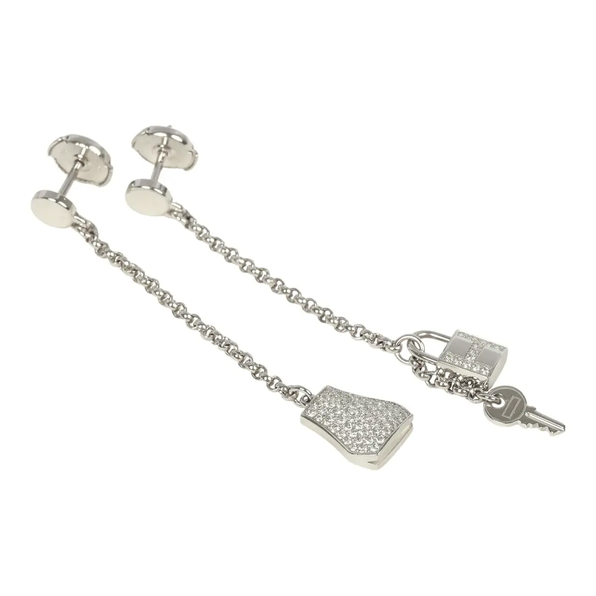 HERMÈS Pre-owned Hermes Kelly Clochette Earrings Diamonds | Thumbnail 6