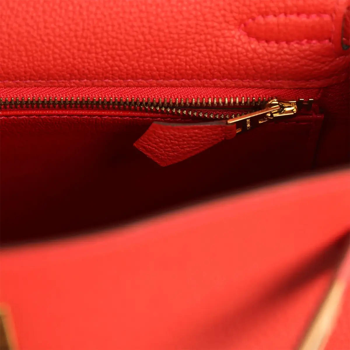 HERMÈS Pre-owned Hermes Kelly Retourne 25 Vermillion Togo Gold Hardware | Thumbnail 8