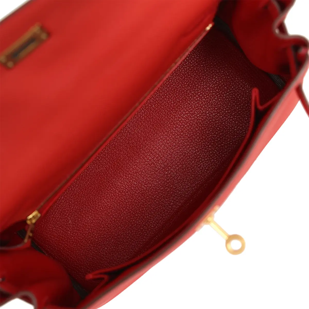 HERMÈS Pre-owned Hermes Kelly Retourne 25 Vermillion Togo Gold Hardware | Thumbnail 9