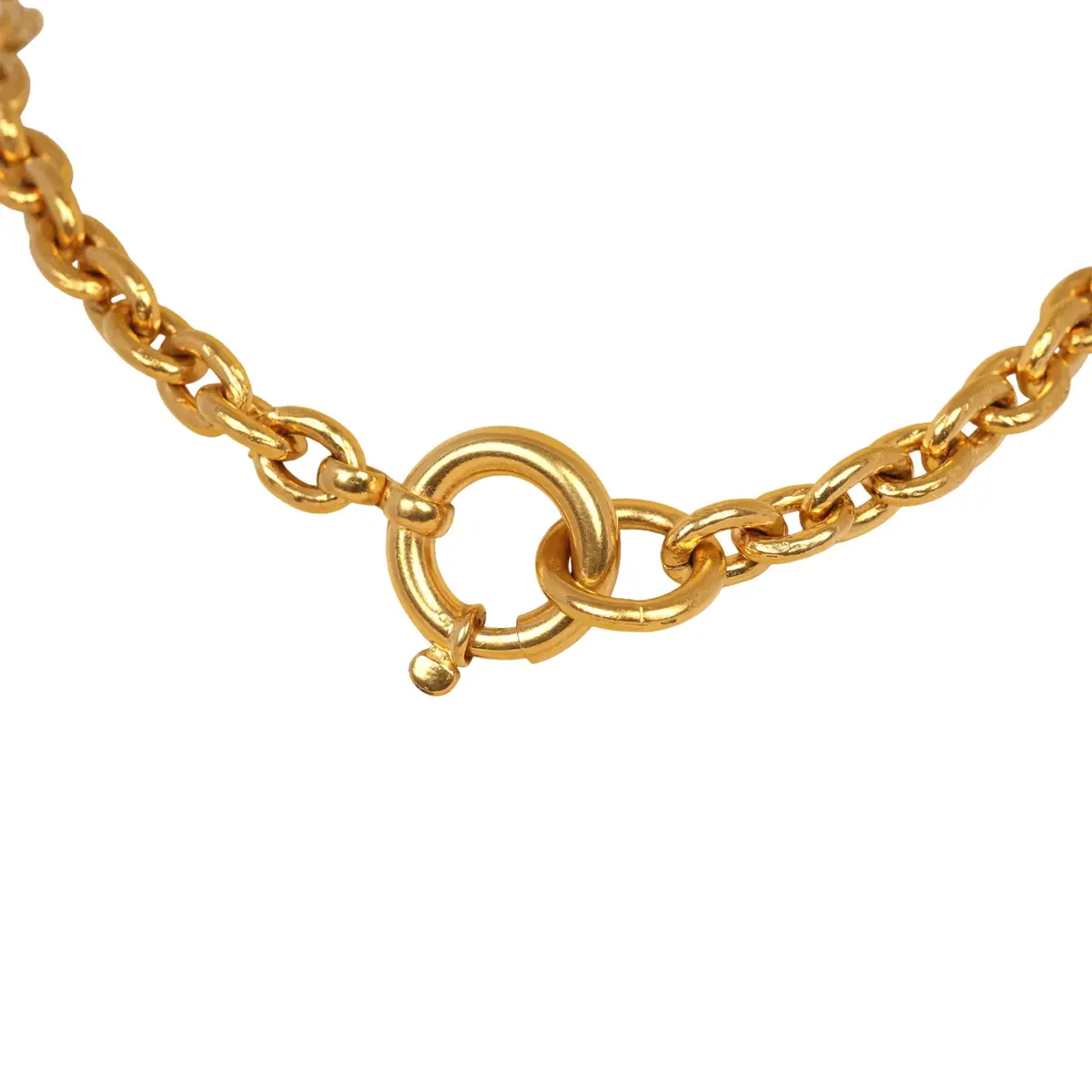Chanel Vintage Chanel CC Medallion Chunky Chain Pendant Necklace Gold Plated Hardware | Thumbnail 8