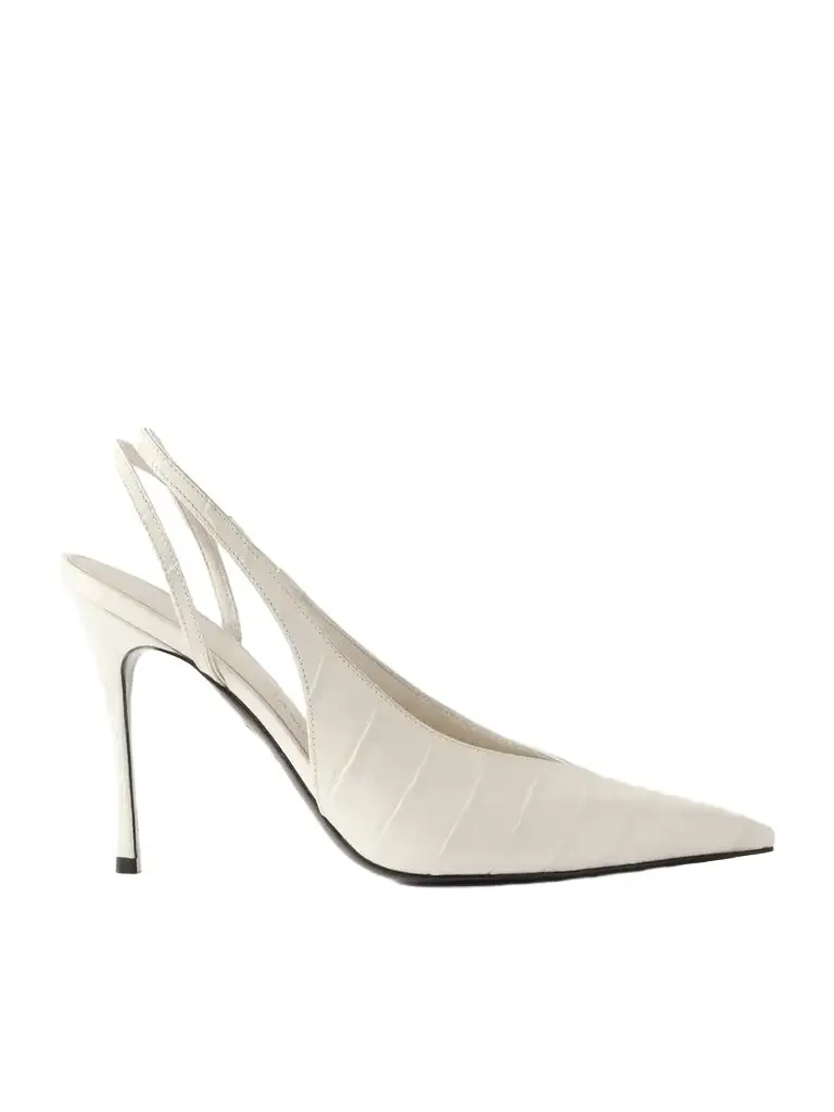 Cressy 95 Croc-effect Patent-leather Slingback Pumps