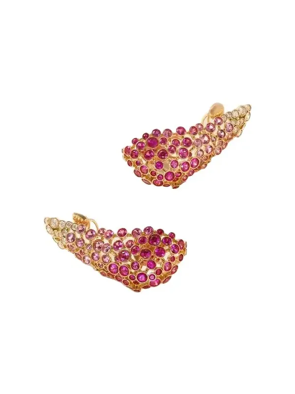 Ananya Chakra Icon 18-karat Rose Gold Diamond And Sapphire Earrings - Pink