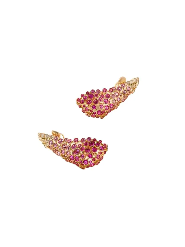 Ananya Chakra Icon 18-karat Rose Gold Diamond And Sapphire Earrings - Pink