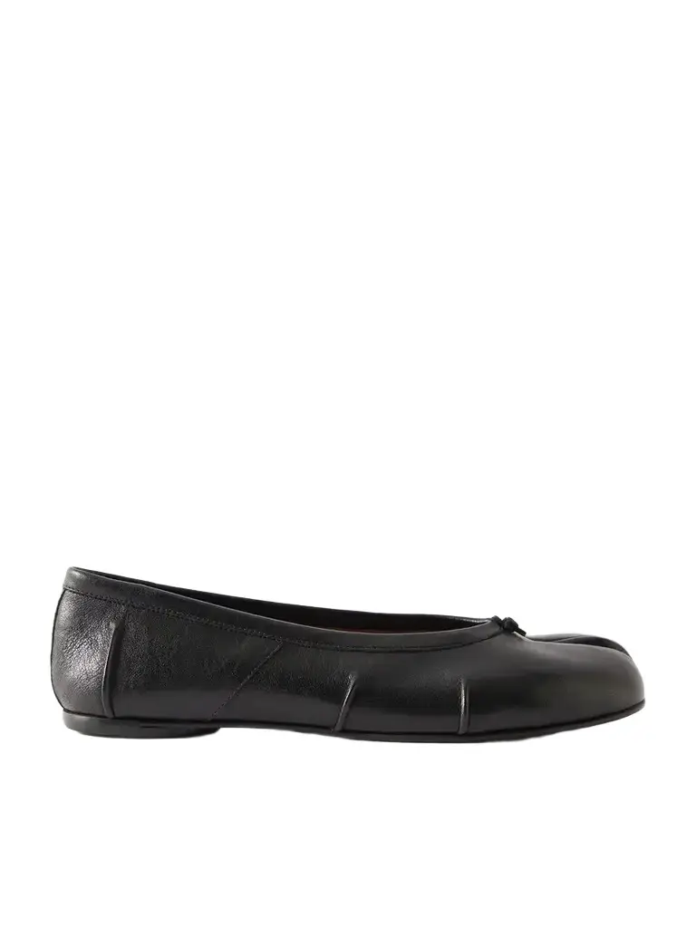 Tabi Split-toe Textured Leather Ballet Flats Tabi Split-toe Textured Leather Ballet Flats