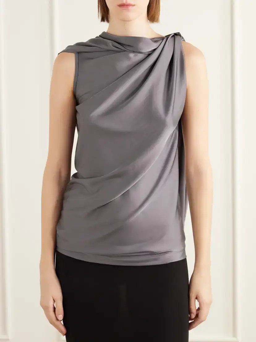 AARON ESH Knotted Silk-satin Tank | Thumbnail 3 AARON ESH Knotted Silk-satin Tank | Thumbnail 3