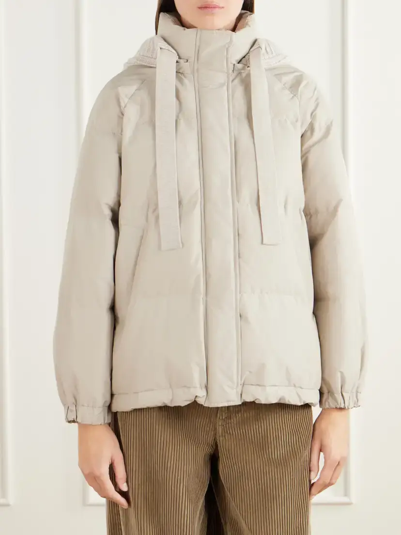 Brunello Cucinelli Hooded Quilted Padded Cashmere-trimmed Cotton-blend Shell Jacket | Thumbnail 3