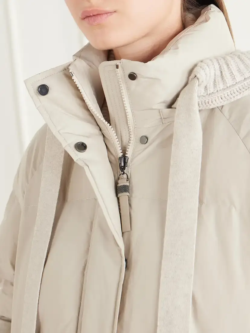 Brunello Cucinelli Hooded Quilted Padded Cashmere-trimmed Cotton-blend Shell Jacket | Thumbnail 5