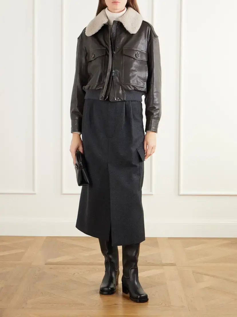 Brunello Cucinelli Pleated Wool And Cashmere-blend Twill Midi Skirt | Thumbnail 2 Brunello Cucinelli Pleated Wool And Cashmere-blend Twill Midi Skirt | Thumbnail 2
