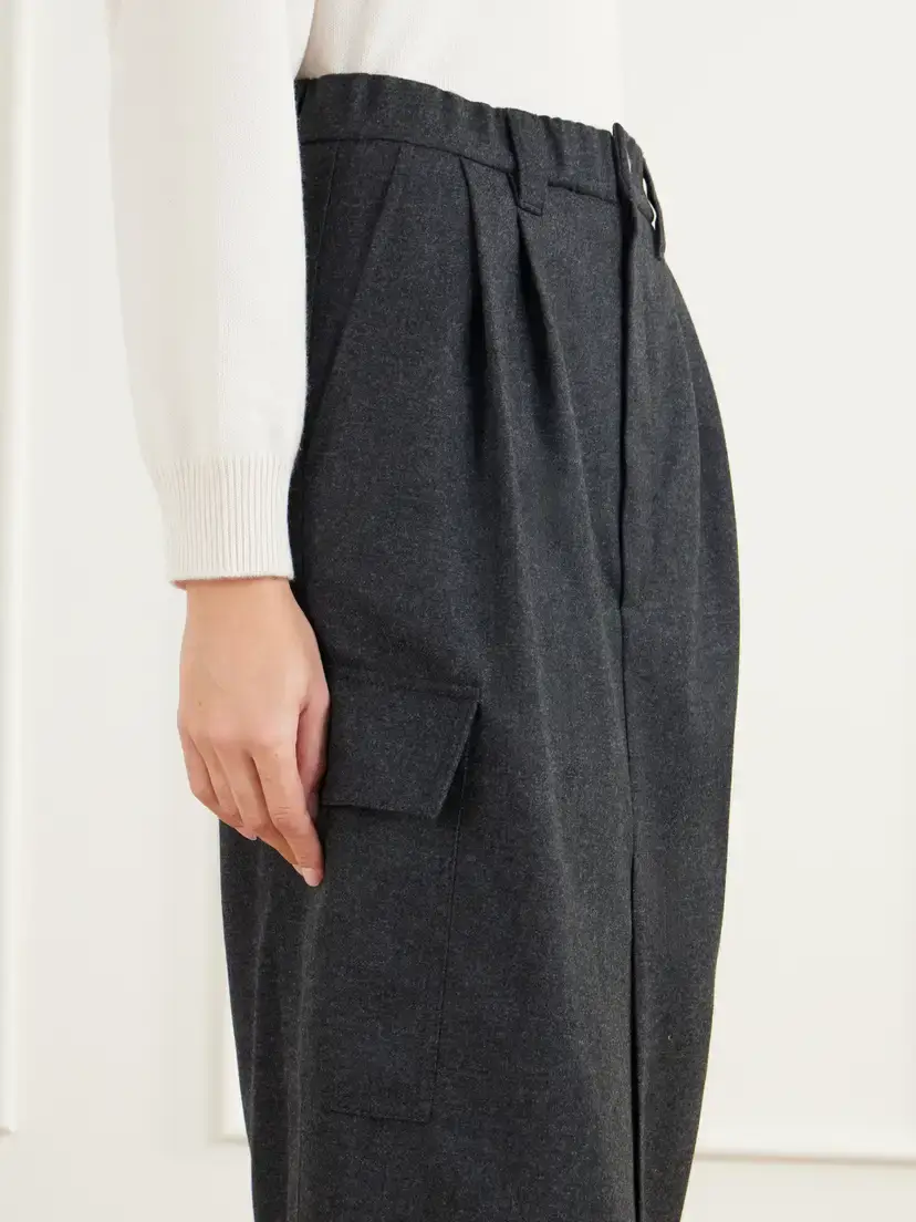 Brunello Cucinelli Pleated Wool And Cashmere-blend Twill Midi Skirt | Thumbnail 5 Brunello Cucinelli Pleated Wool And Cashmere-blend Twill Midi Skirt | Thumbnail 5