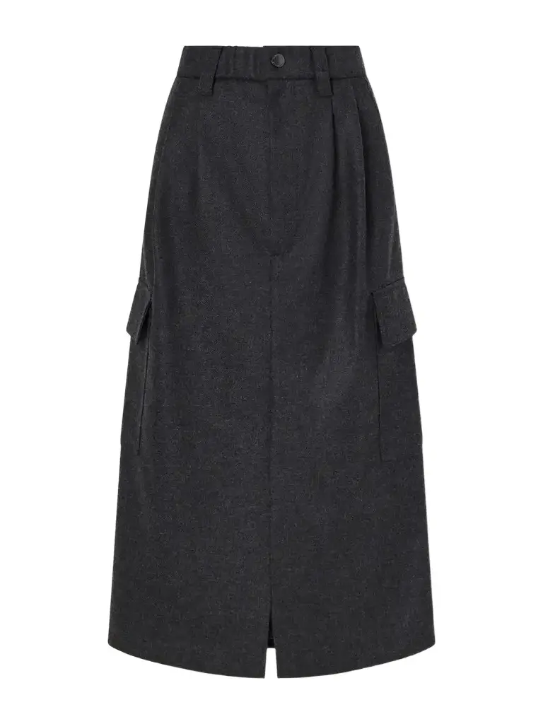 Brunello Cucinelli Pleated Wool And Cashmere-blend Twill Midi Skirt