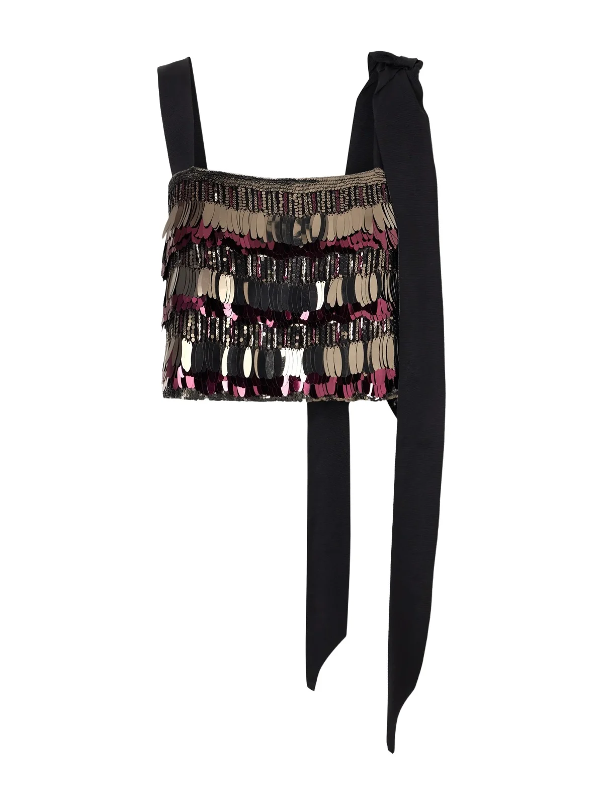 Embellished Silk Double-georgette Cropped Top Embellished Silk Double-georgette Cropped Top