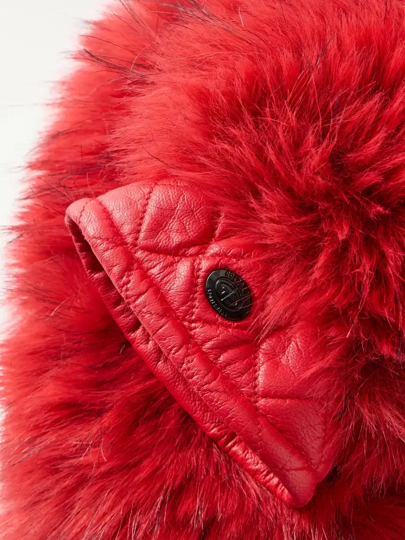 Goldbergh Hill Plush-trimmed Padded Leather Ski Gloves | Thumbnail 2