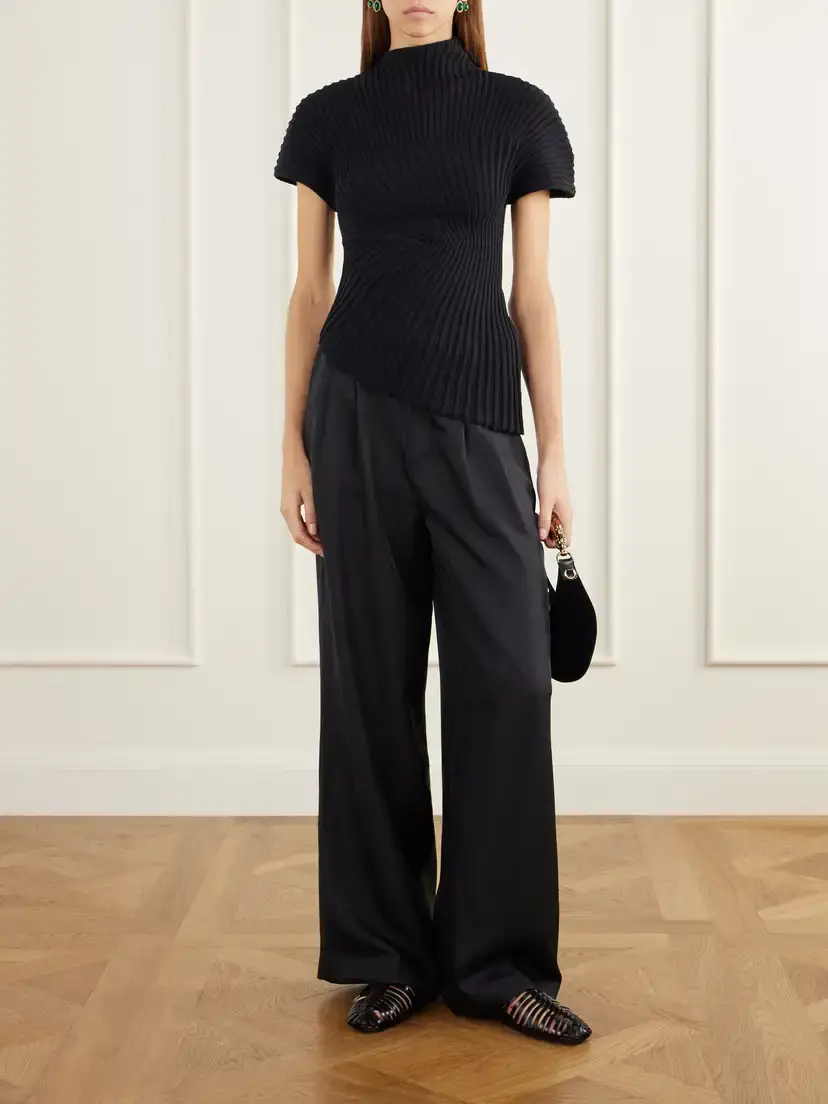 Cult Gaia Annemie Asymmetric Rib-knitted Cotton Top | Thumbnail 2 Cult Gaia Annemie Asymmetric Rib-knitted Cotton Top | Thumbnail 2