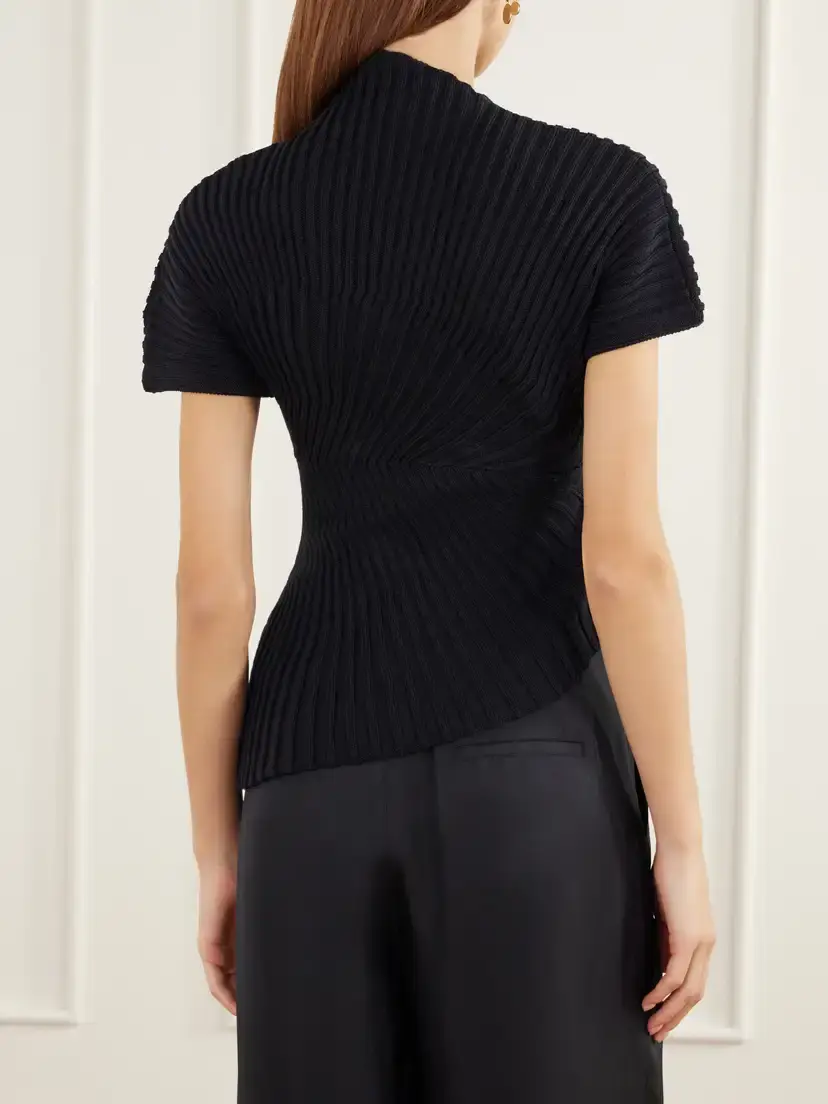 Cult Gaia Annemie Asymmetric Rib-knitted Cotton Top | Thumbnail 3 Cult Gaia Annemie Asymmetric Rib-knitted Cotton Top | Thumbnail 3