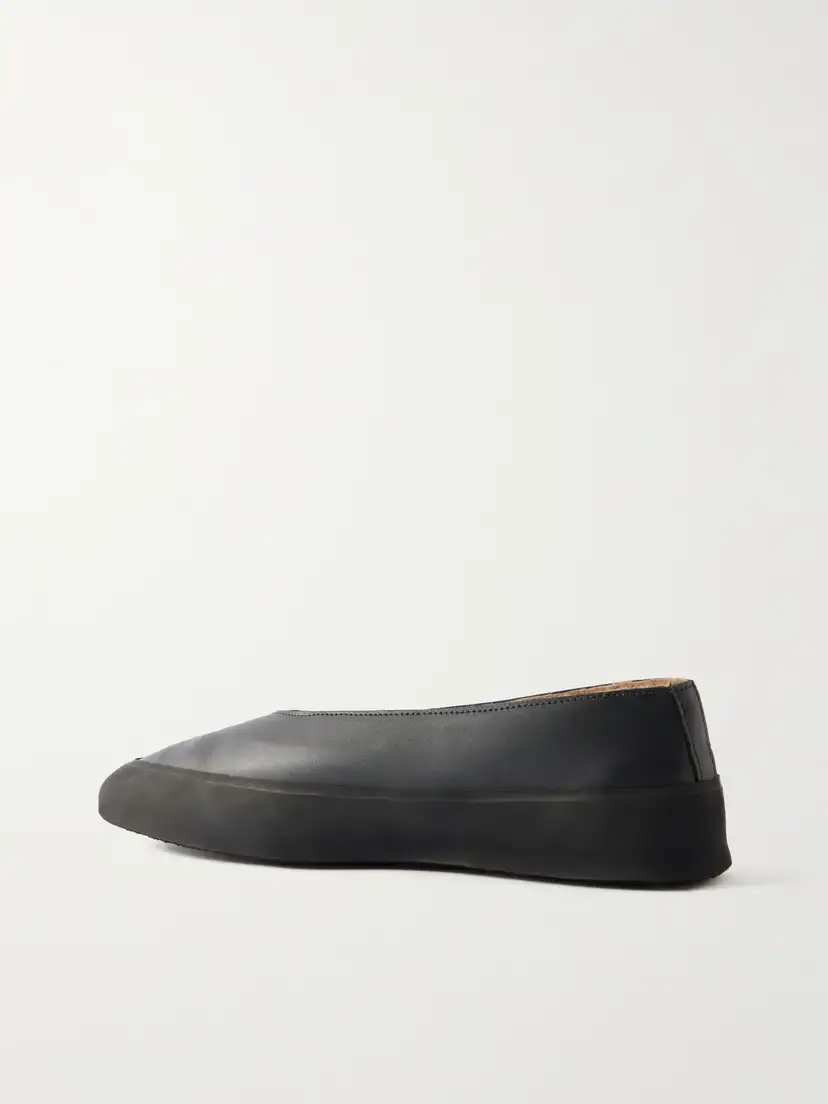 Le Monde Béryl Apres Ski Rubber-trimmed Leather Ballet Flats | Thumbnail 3 Le Monde Béryl Apres Ski Rubber-trimmed Leather Ballet Flats | Thumbnail 3