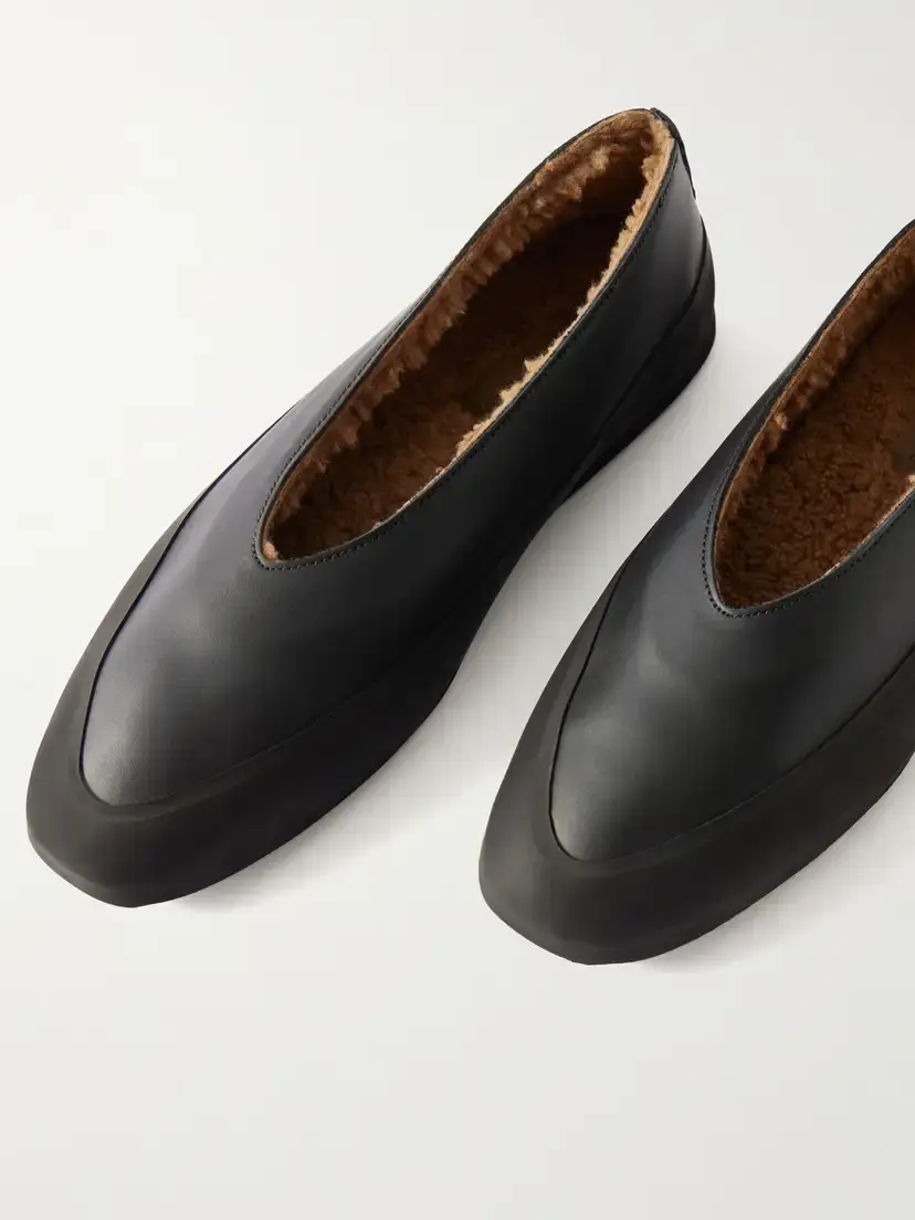 Le Monde Béryl Apres Ski Rubber-trimmed Leather Ballet Flats | Thumbnail 5 Le Monde Béryl Apres Ski Rubber-trimmed Leather Ballet Flats | Thumbnail 5