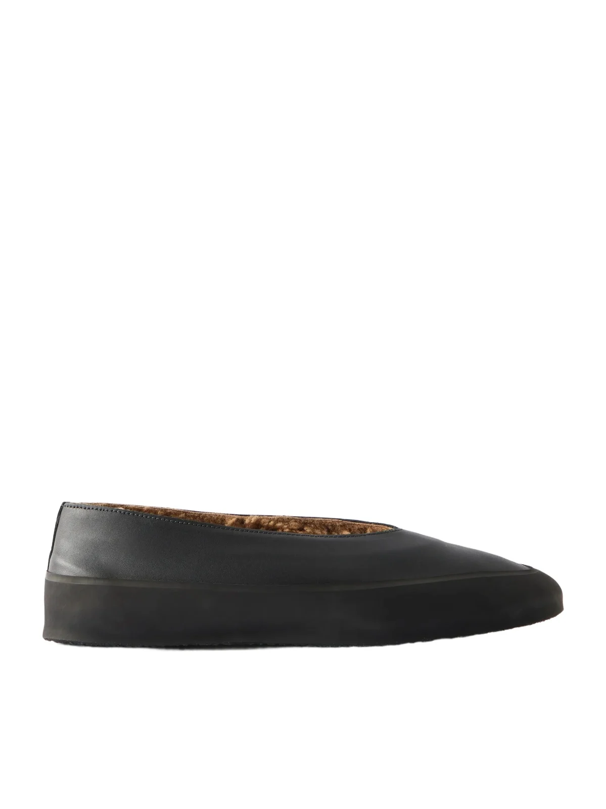 Le Monde Béryl Apres Ski Rubber-trimmed Leather Ballet Flats