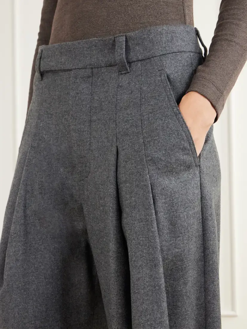 Brunello Cucinelli Pleated Wool And Cashmere-blend Woven Wide-leg Pants | Thumbnail 5 Brunello Cucinelli Pleated Wool And Cashmere-blend Woven Wide-leg Pants | Thumbnail 5