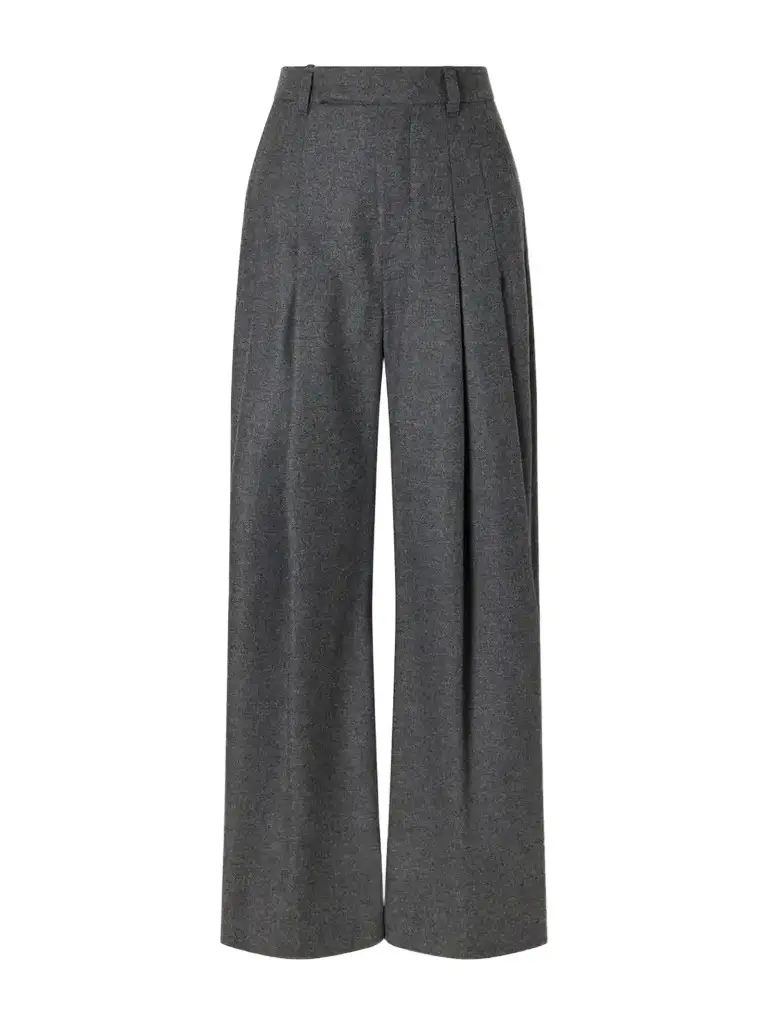 Brunello Cucinelli Pleated Wool And Cashmere-blend Woven Wide-leg Pants