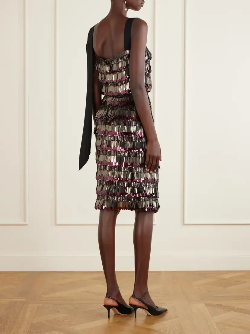 Carolina Herrera Embellished Silk Double Georgette Midi Skirt | Thumbnail 3