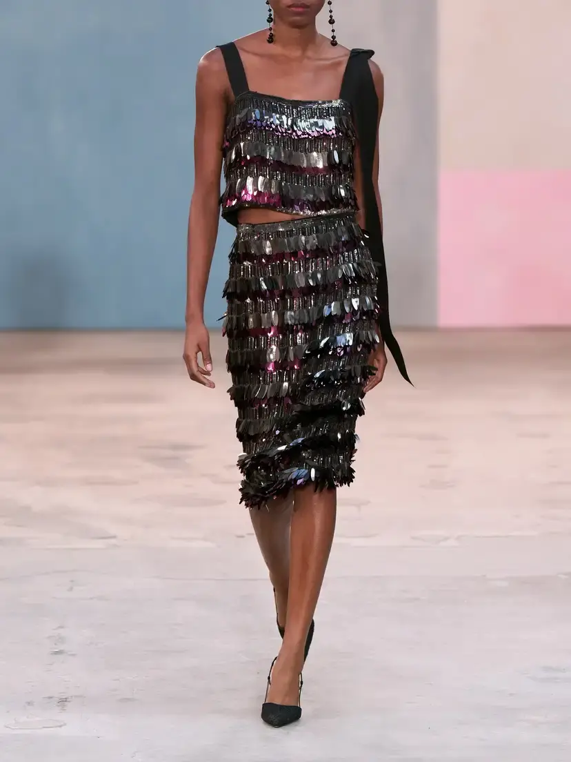 Carolina Herrera Embellished Silk Double Georgette Midi Skirt | Thumbnail 5
