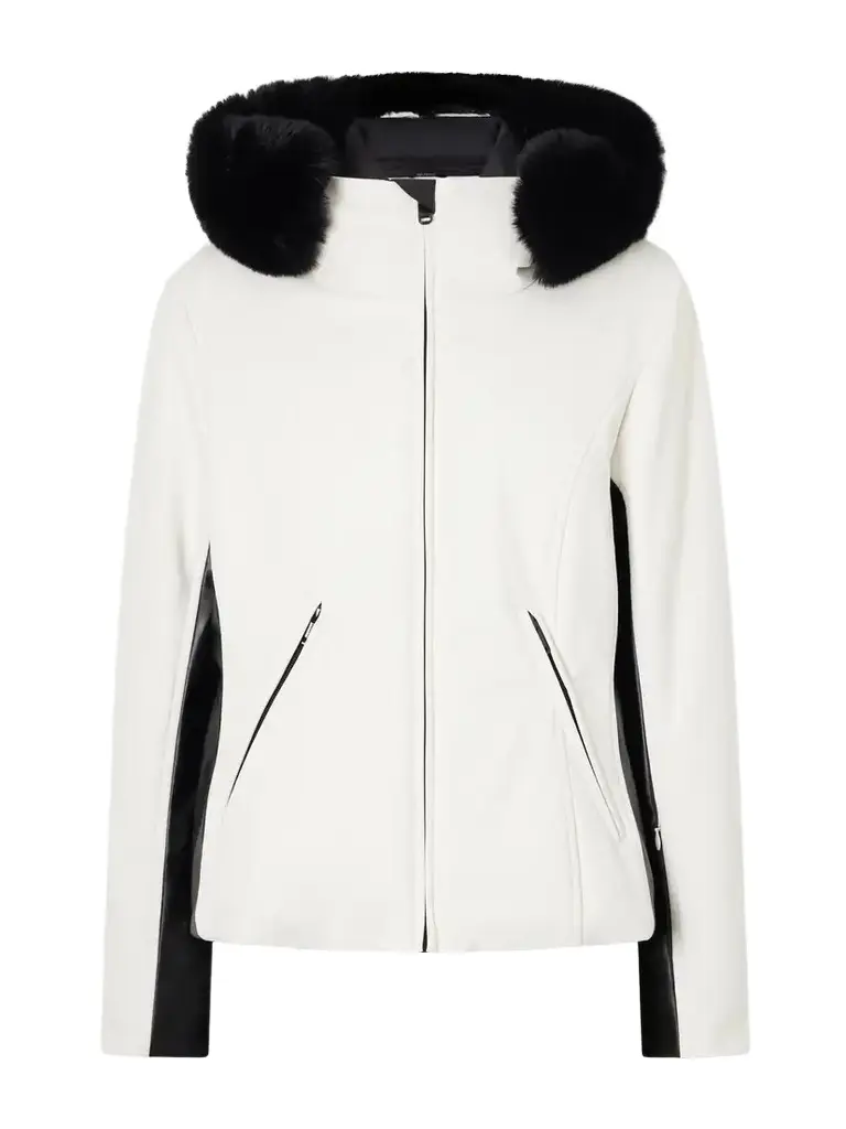 Goldbergh Kibõ Hooded Paneled Plush-trimmed Stretch-jersey Ski Jacket