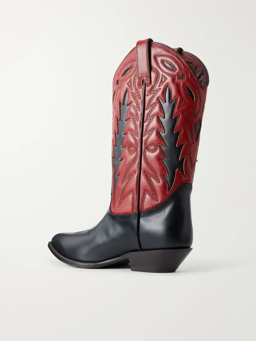 Rabanne Santiago Embroidered Two-tone Leather Knee Boots | Thumbnail 3